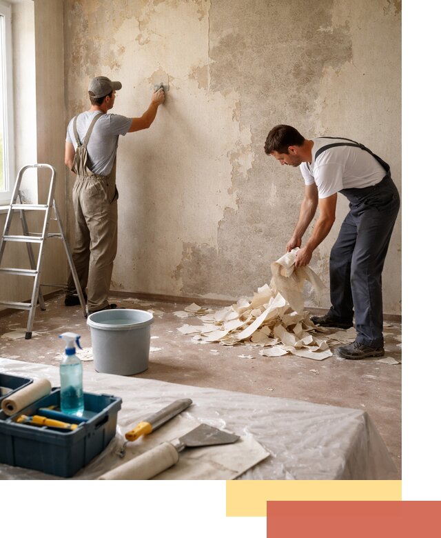 Снятие старых обоев в Саяногорске быстро и качественно