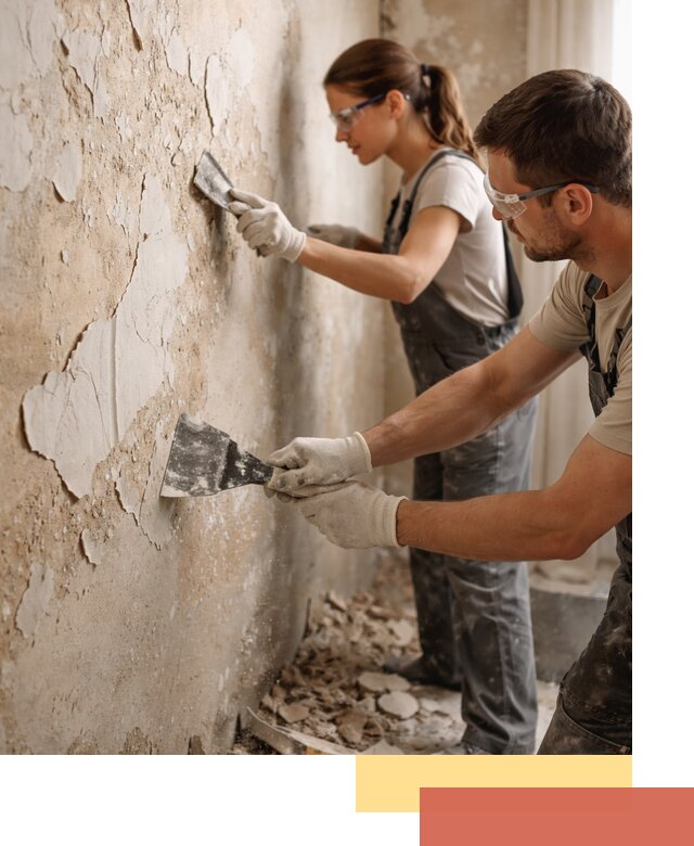 Снятие старой шпаклевки и подготовка поверхностей в Саяногорске
