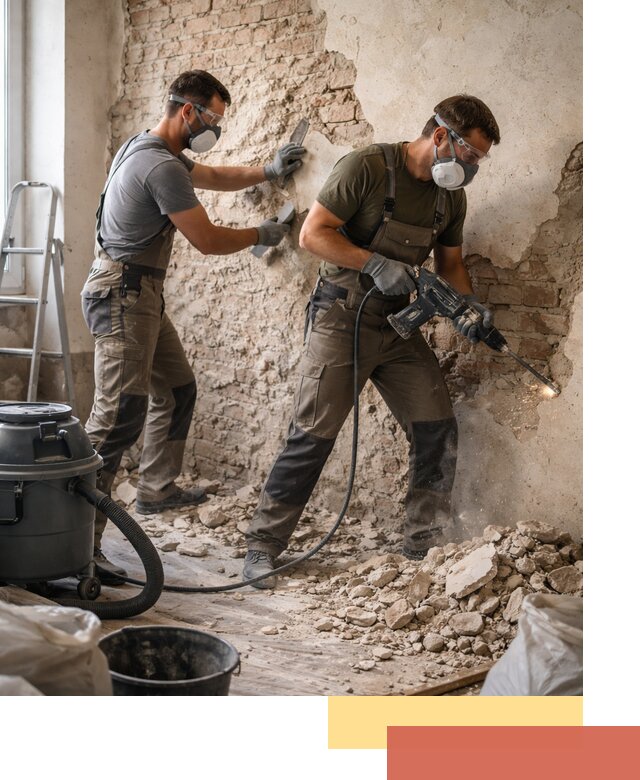 Демонтаж штукатурки со стен в Саяногорске быстро и аккуратно