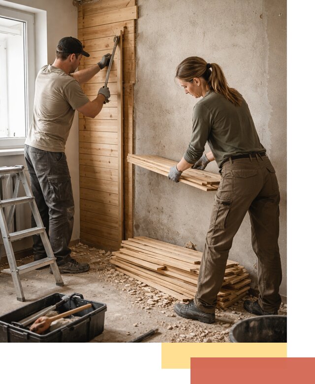 Демонтаж вагонки со стен в Саяногорске — профессиональный демонтаж