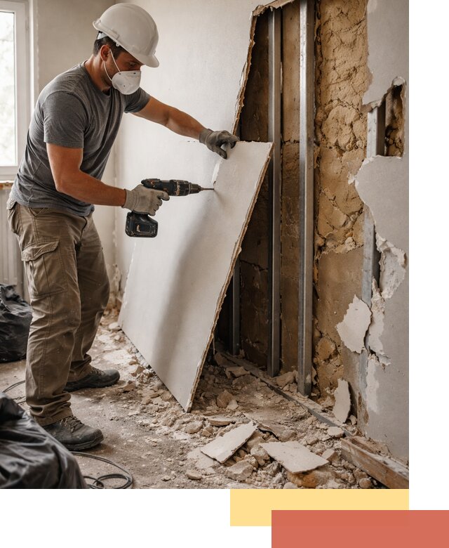 Демонтаж гипсокартона со стен в Саяногорске качественно и быстро