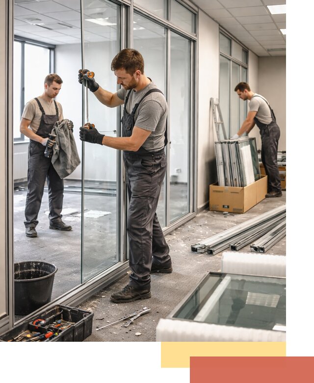 Демонтаж стеклянных перегородок в Саяногорске быстро и безопасно