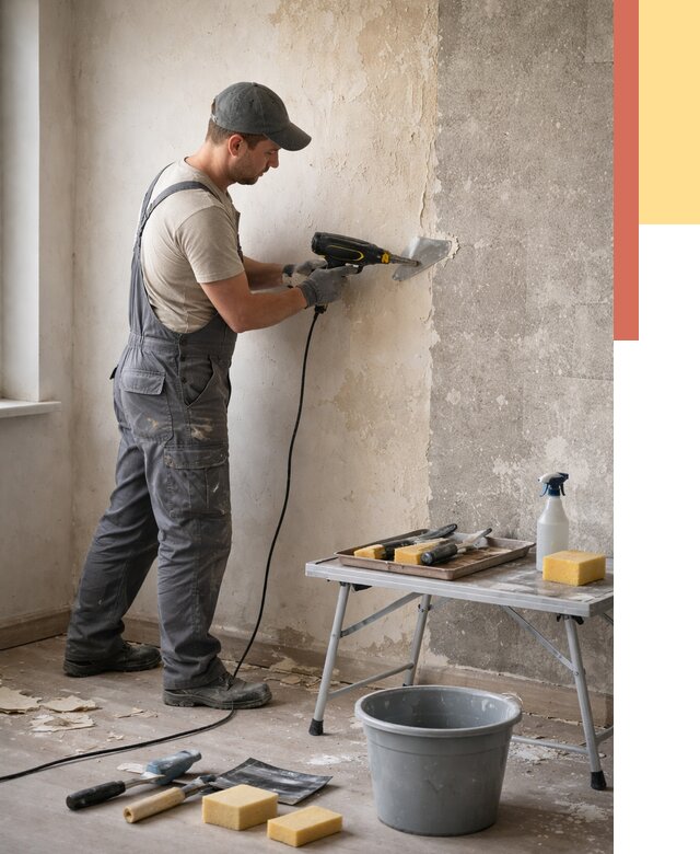 Очистка стен от клея в Саяногорске от 1895 руб. — снятие и удаление клея со стен | ОТДЕЛОЧНИК-Снг