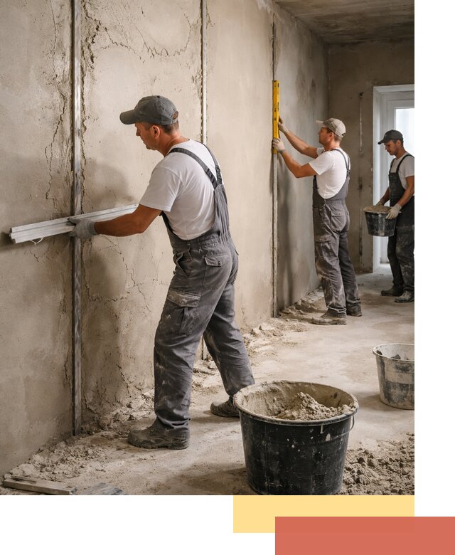 Штукатурка стен по маякам в Саяногорске — точная и ровная поверхность