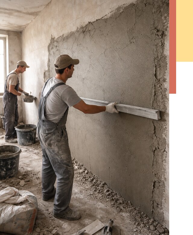 Цементная штукатурка стен в Саяногорске от 4609 руб/м2 — быстро и недорого | ОТДЕЛОЧНИК-Снг