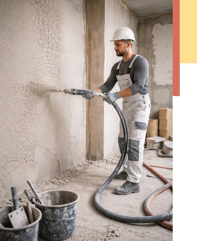 Машинная штукатурка стен в Саяногорске под ключ от 6658 руб./м2 | ОТДЕЛОЧНИК-Снг