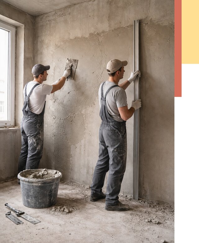 Штукатурка бетонных стен в Саяногорске от 4609 руб/м² — качественно и быстро | ОТДЕЛОЧНИК-Снг