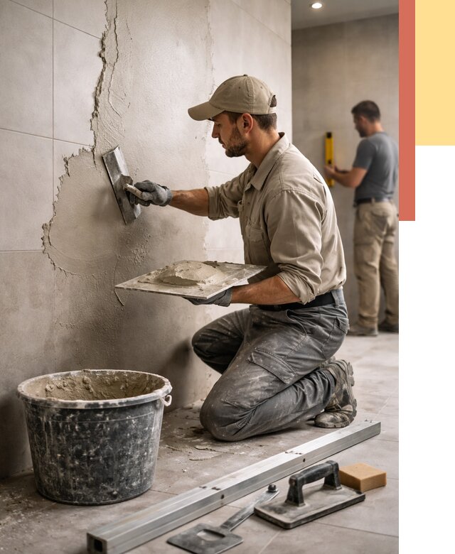 Штукатурка стен в ванной в Саяногорске от 4609 руб./м² — выравнивание под ключ | ОТДЕЛОЧНИК-Снг