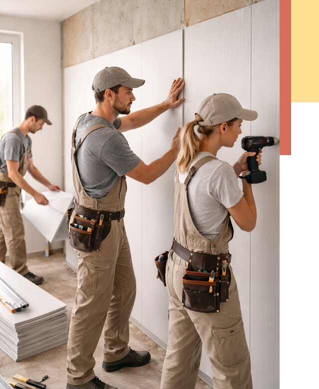 Монтаж ПВХ панелей на стены в Саяногорске от 461 руб/м2 — быстро и недорого | ОТДЕЛОЧНИК-Снг