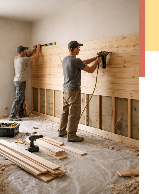 Монтаж деревянной вагонки на стены в Саяногорске от 7682 руб. | Услуги монтажа вагонки | ОТДЕЛОЧНИК-Снг