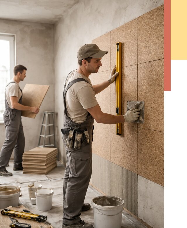 Монтаж пробковых панелей на стены в Саяногорске от 3585 руб. — ОТДЕЛОЧНИК-Снг