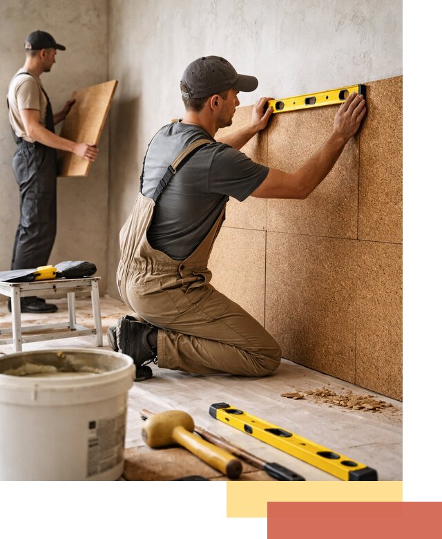 Монтаж пробковых панелей на стены в Саяногорске быстро и качественно