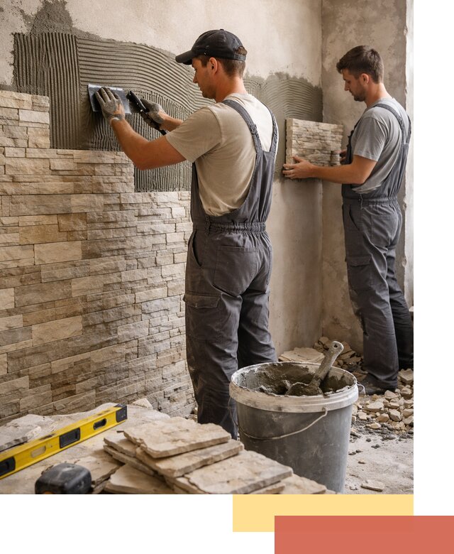 Монтаж искусственного камня в Саяногорске — облицовка стен и фасадов