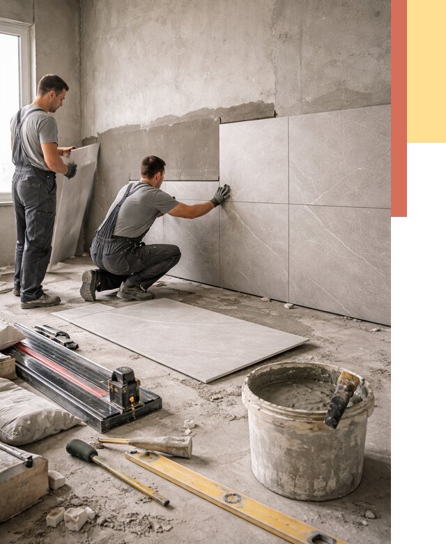 Облицовка стен керамогранитом в Саяногорске от 4302 руб./м² — услуги под ключ | ОТДЕЛОЧНИК-Снг