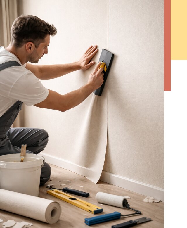 Поклейка виниловых обоев в Саяногорске от 4609 руб. | Быстро и недорого — ОТДЕЛОЧНИК-Снг