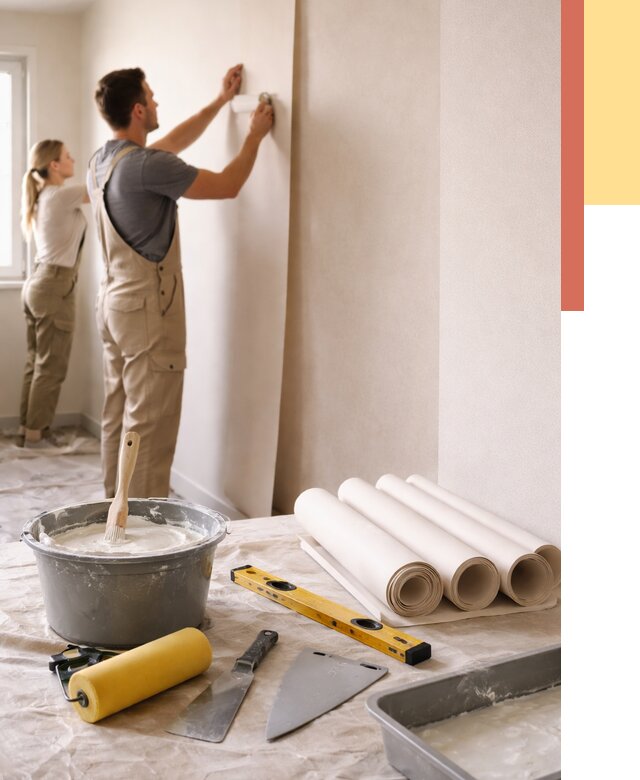 Поклейка бумажных обоев в Саяногорске от 5634 руб./м2 — быстро и недорого | ОТДЕЛОЧНИК-Снг