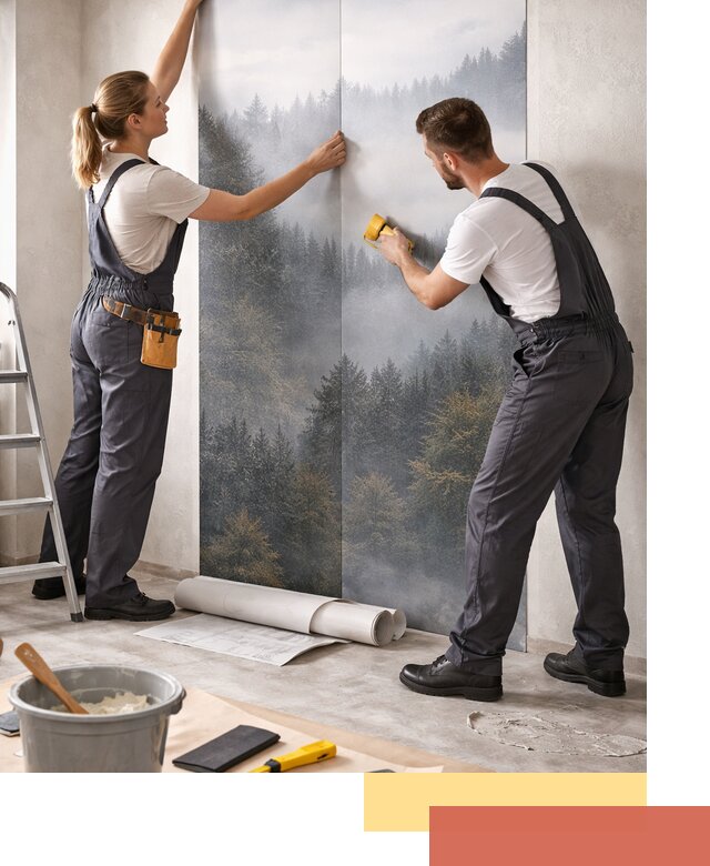 Поклейка фотообоев профессионально в Саяногорске под ключ