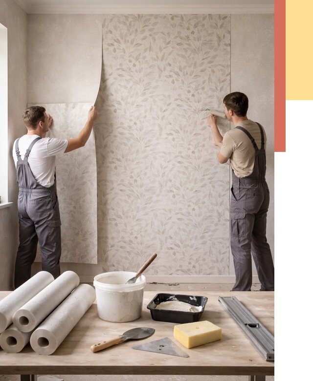 Поклейка обоев с подбором рисунка в Саяногорске от 3585 руб. | ОТДЕЛОЧНИК-Снг - быстро и недорого