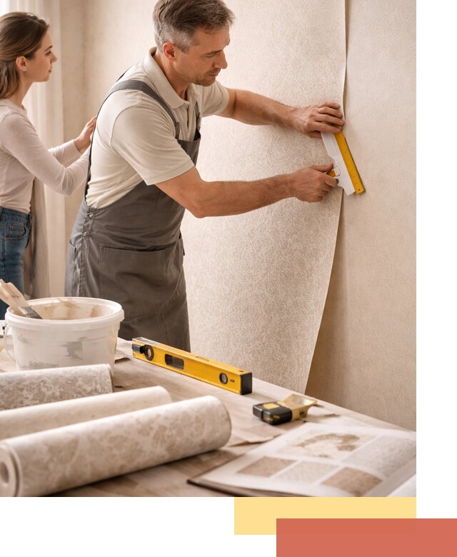 Поклейка обоев с подбором рисунка в Саяногорске