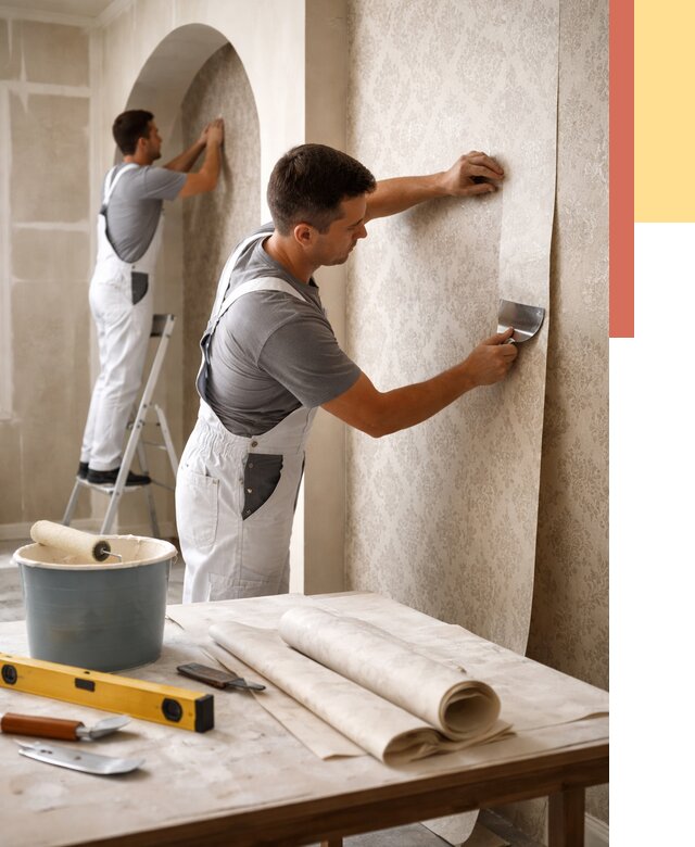 Поклейка обоев на сложные стены в Саяногорске от 2868 руб. под ключ | ОТДЕЛОЧНИК-Снг