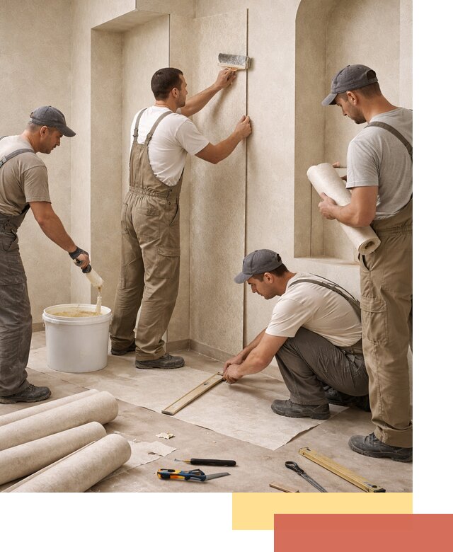 Поклейка обоев на сложные стены и неровные поверхности в Саяногорске