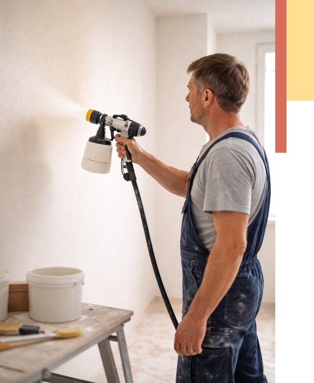 Покраска стен краскопультом в Саяногорске от 7682 руб. — механизированная покраска | ОТДЕЛОЧНИК-Снг