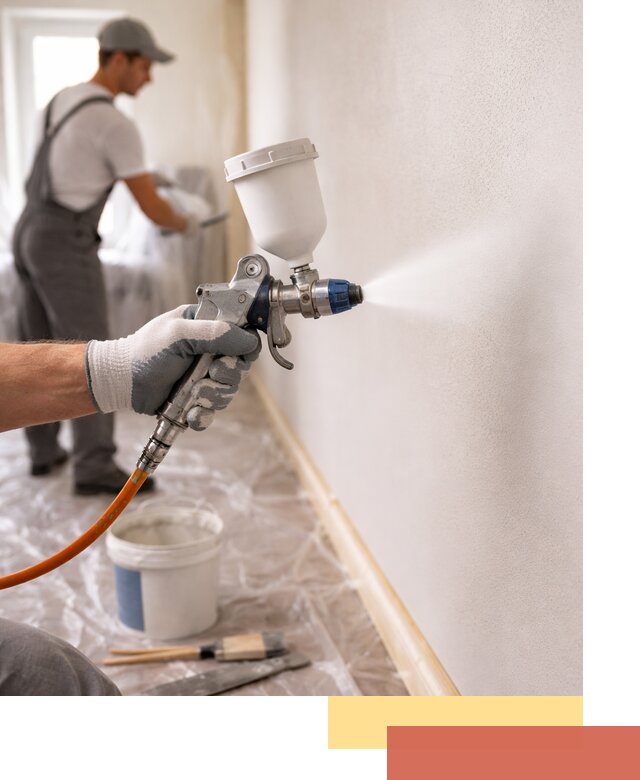 Покраска стен краскопультом в Саяногорске быстро и качественно