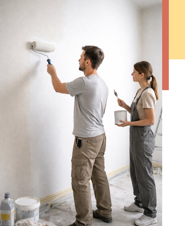 Окраска стен по стеклохолсту в Саяногорске от 4609 руб/м² под ключ | ОТДЕЛОЧНИК-Снг