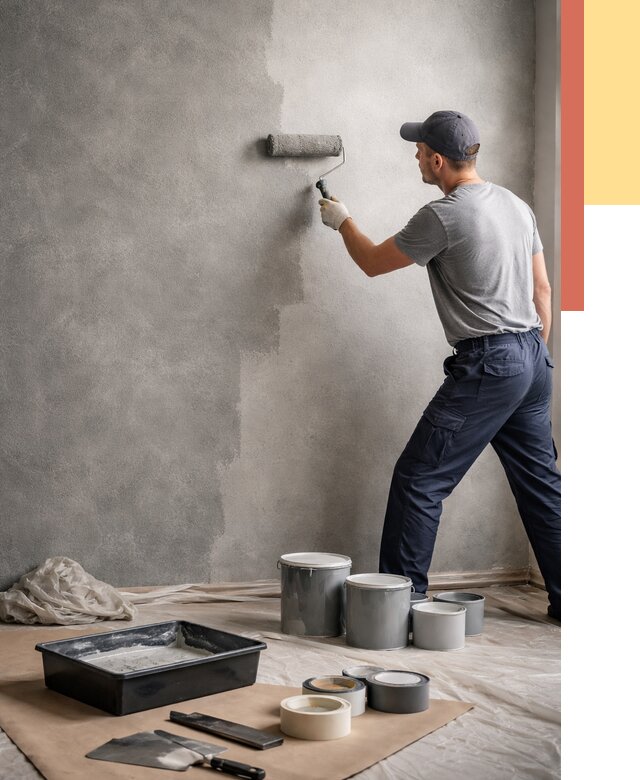 Покраска стен под бетон в Саяногорске от 666 руб. за м2 — быстро и недорого | ОТДЕЛОЧНИК-Снг