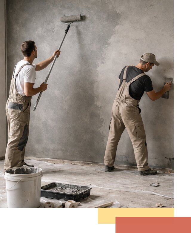 Покраска стен под бетон в Саяногорске профессионально и недорого