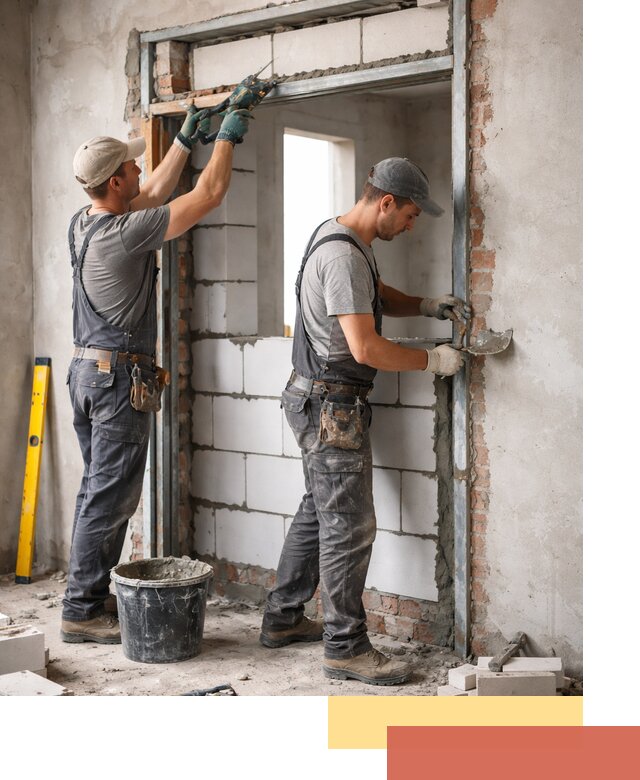 Закладка дверного проема под ключ в Саяногорске: демонтаж, монтаж, отделка