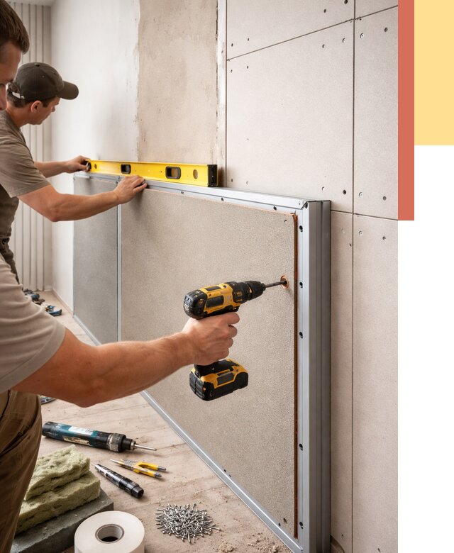 Шумоизоляция стен панелями ЗИПС в Саяногорске от 2253 руб./м² под ключ | ОТДЕЛОЧНИК-Снг