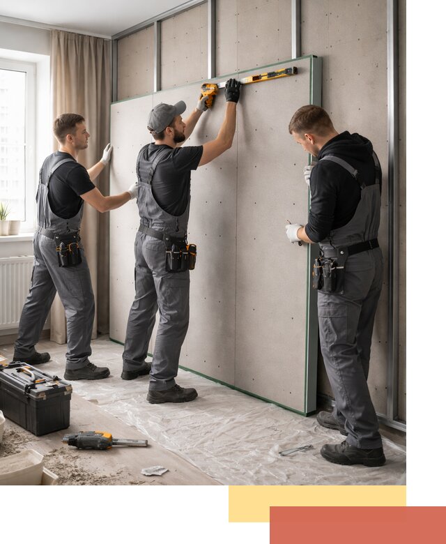 Шумоизоляция стен панелями ЗИПС в Саяногорске для жилых и коммерческих помещений