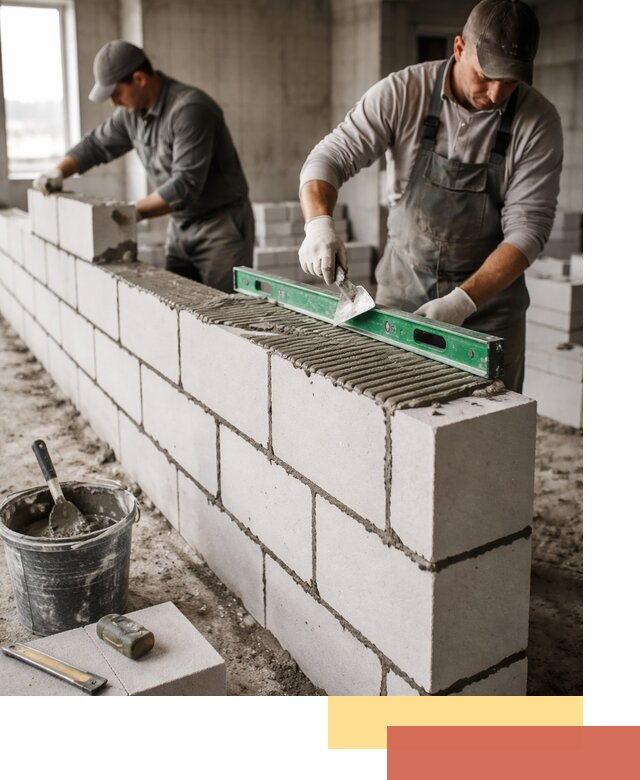 Кладка перегородок из газобетона в Саяногорске быстро и качественно