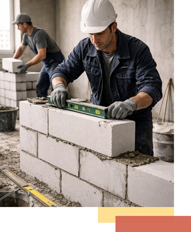 Кладка перегородок из пеноблока под ключ в Саяногорске