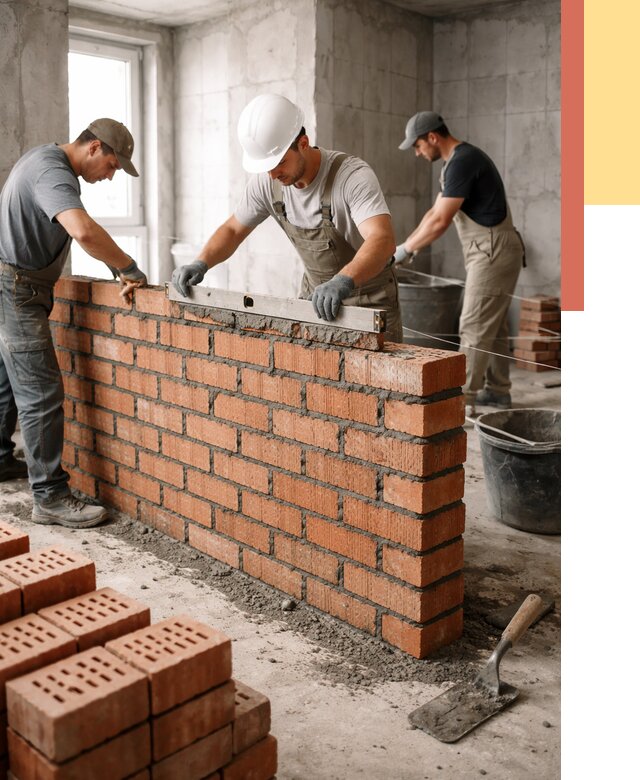 Кладка перегородок из кирпича в Саяногорске от 3585 руб. за м² | ОТДЕЛОЧНИК-Снг