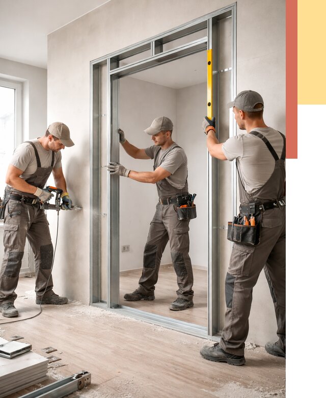 Устройство дверного проема в перегородке в Саяногорске от 4609 руб. под ключ | ОТДЕЛОЧНИК-Снг