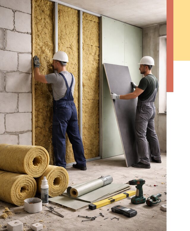 Шумоизоляция перегородок из блоков в Саяногорске от 1895 руб./м² — быстро и недорого | ОТДЕЛОЧНИК-Снг