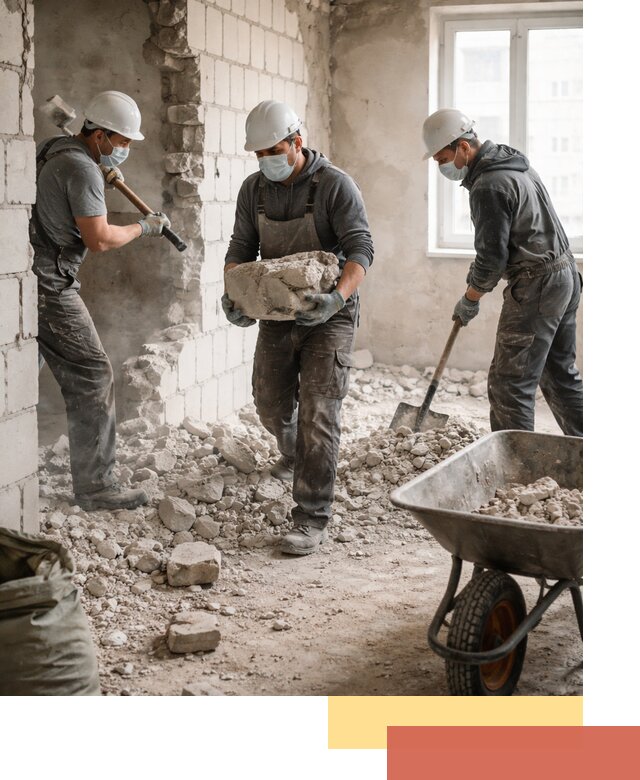 Демонтаж блочных перегородок в Саяногорске быстро и аккуратно