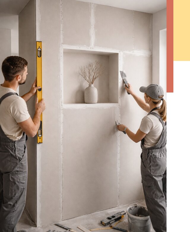 Перегородка из гипсокартона с нишей в Саяногорске от 3329 руб. под ключ | ОТДЕЛОЧНИК-Снг