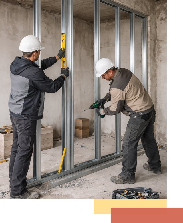 Монтаж каркаса перегородки из профиля в Саяногорске