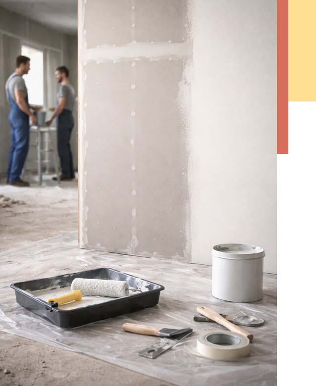 Покраска перегородок из гипсокартона в Саяногорске от 4609 руб. под ключ | ОТДЕЛОЧНИК-Снг