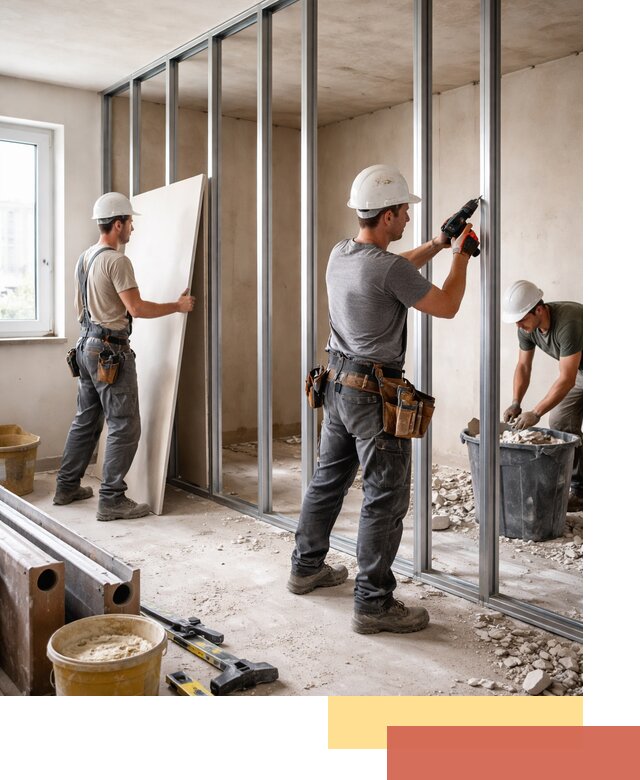 Перенос гипсокартонной перегородки в Саяногорске профессионально и быстро