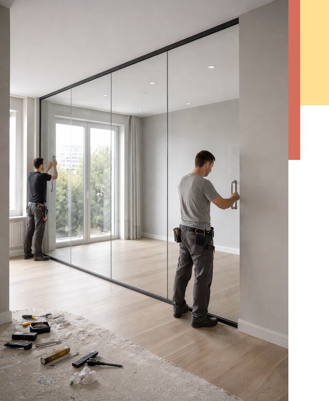 Изготовление стеклянных перегородок в Саяногорске от 12650 руб. под ключ | ОТДЕЛОЧНИК-Снг