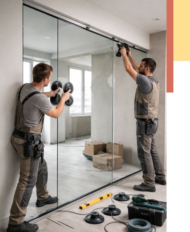 Монтаж стеклянных перегородок в Саяногорске от 6658 руб. | ОТДЕЛОЧНИК-Снг