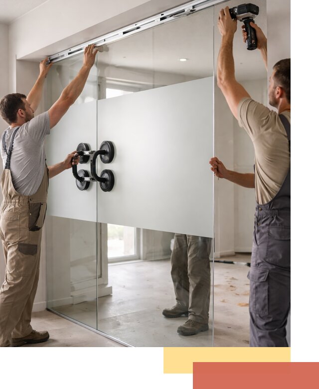 Матовые стеклянные перегородки под ключ в Саяногорске