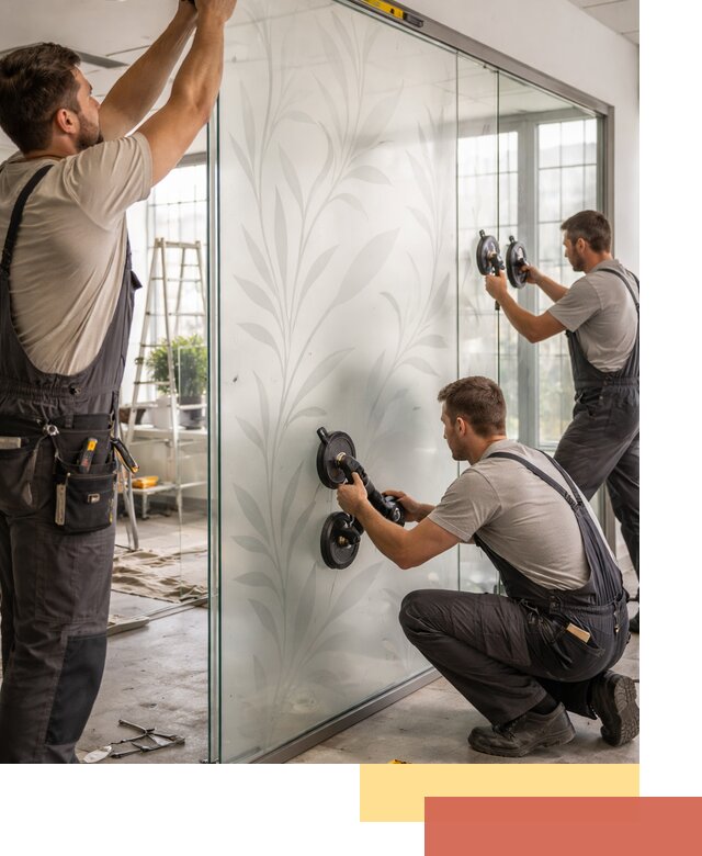 Стеклянные перегородки с рисунком на заказ в Саяногорске