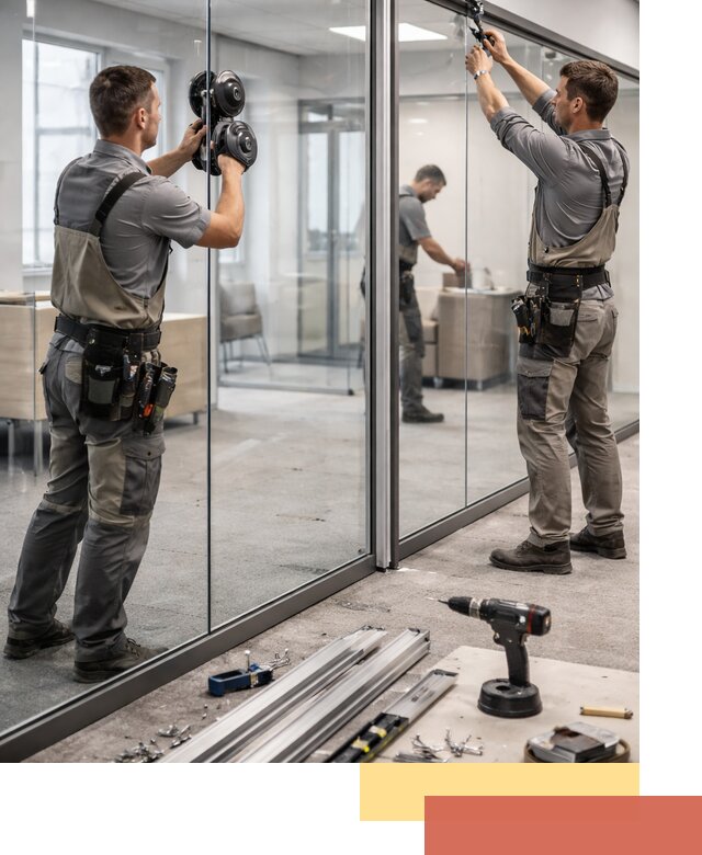 Стеклянные офисные перегородки под ключ в Саяногорске