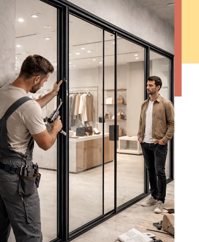 Стеклянные перегородки для магазинов в Саяногорске от 8399 руб. под ключ | ОТДЕЛОЧНИК-Снг