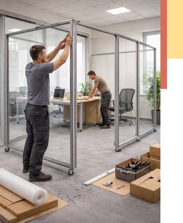 Мобильные офисные перегородки в Саяногорске от 12804 руб. — установка под ключ | ОТДЕЛОЧНИК-Снг